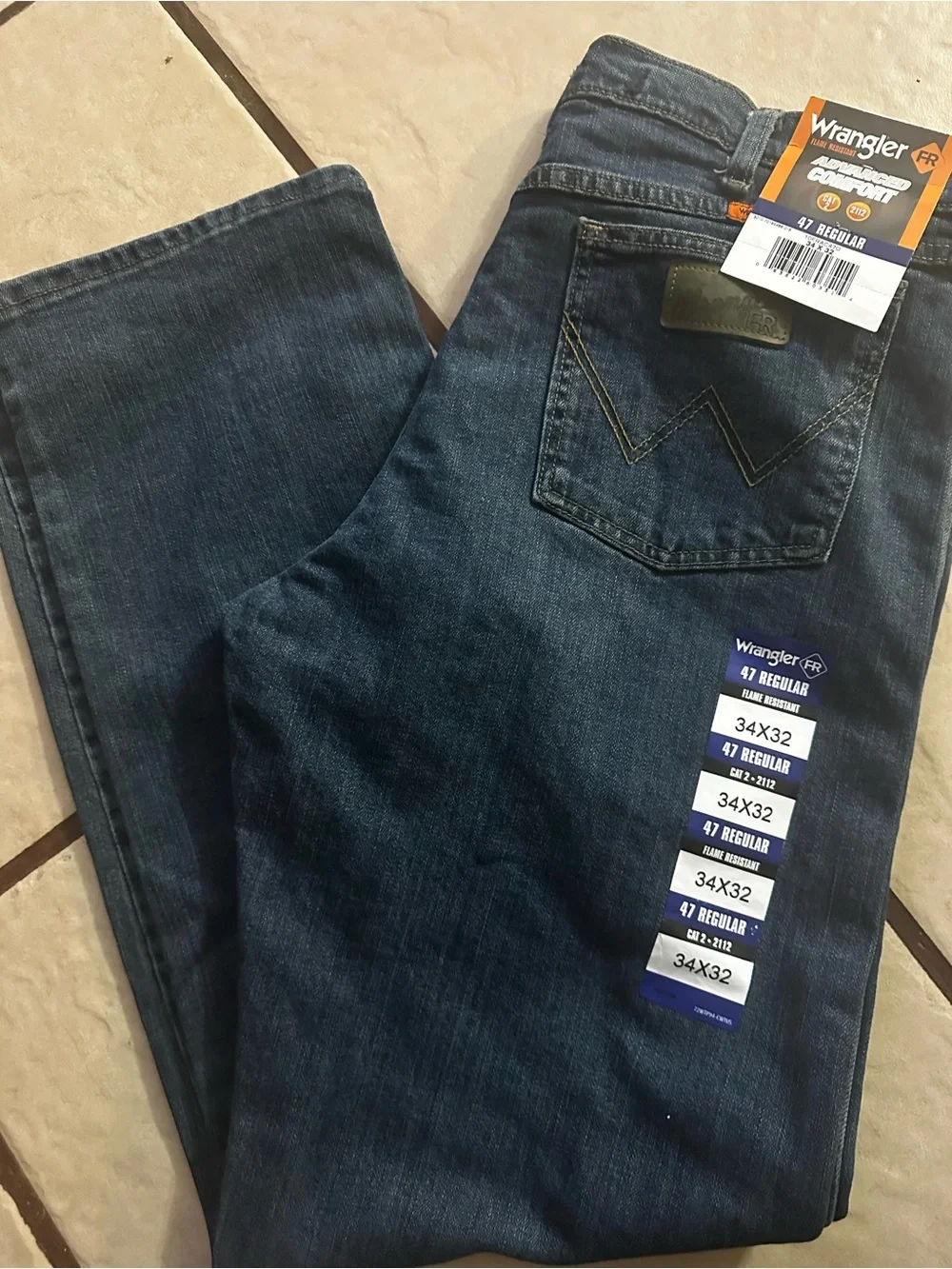 Wrangler Men's FR CAT 2 Blue Relaxed Fit Jeans
